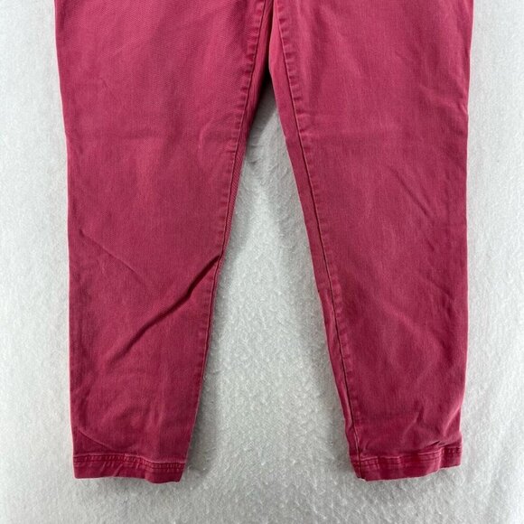 Gap Pants Women's Sz 10 Red Denim Skinny Ankle Midrise Stretch Button Zip Pocket - Picture 7 of 12